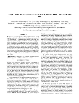 Adaptable Multi-Domain Language Model for Transformer ASR