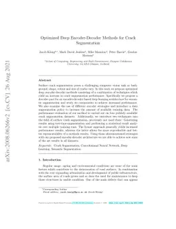 Optimized Deep Encoder-Decoder Methods for Crack Segmentation