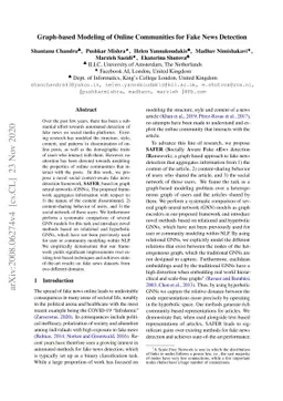 Graph-based Modeling of Online Communities for Fake News Detection
