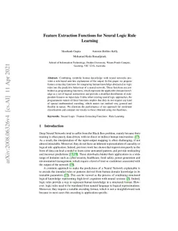 Feature Extraction Functions for Neural Logic Rule Learning