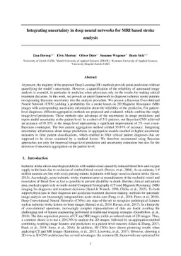 Integrating uncertainty in deep neural networks for MRI based stroke
  analysis