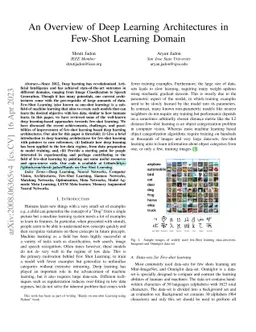An Overview of Deep Learning Architectures in Few-Shot Learning Domain