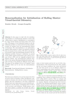 Renormalization for Initialization of Rolling Shutter Visual-Inertial
  Odometry
