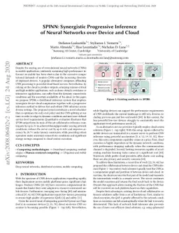 SPINN: Synergistic Progressive Inference of Neural Networks over Device
  and Cloud