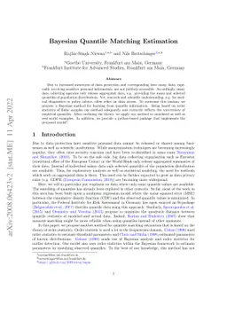 Bayesian Quantile Matching Estimation