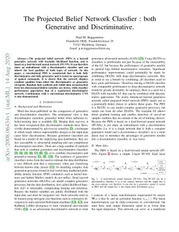 The Projected Belief Network Classfier : both Generative and
  Discriminative