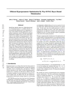 Efficient hyperparameter optimization by way of PAC-Bayes bound
  minimization