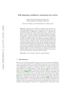 Self-adapting confidence estimation for stereo