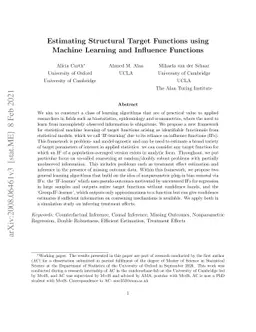 Estimating Structural Target Functions using Machine Learning and
  Influence Functions