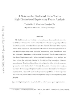 A Note on the Likelihood Ratio Test in High-Dimensional Exploratory
  Factor Analysis