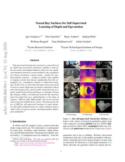 Neural Ray Surfaces for Self-Supervised Learning of Depth and Ego-motion