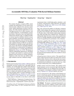 Accountable Off-Policy Evaluation With Kernel Bellman Statistics