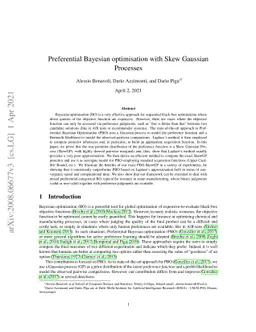 Preferential Bayesian optimisation with Skew Gaussian Processes