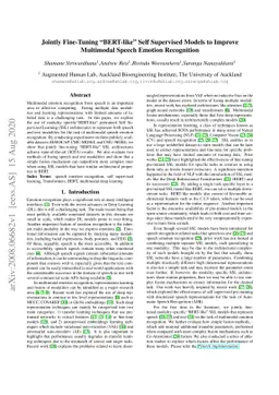 Jointly Fine-Tuning "BERT-like" Self Supervised Models to Improve
  Multimodal Speech Emotion Recognition