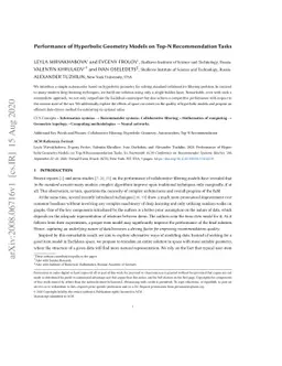 Performance of Hyperbolic Geometry Models on Top-N Recommendation Tasks