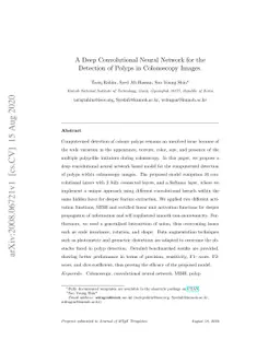 A Deep Convolutional Neural Network for the Detection of Polyps in
  Colonoscopy Images