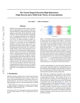 The Neural Tangent Kernel in High Dimensions: Triple Descent and a
  Multi-Scale Theory of Generalization