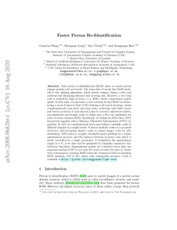 Faster Person Re-Identification