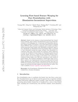 Learning Flow-based Feature Warping for Face Frontalization with
  Illumination Inconsistent Supervision