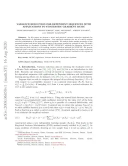 Variance reduction for dependent sequences with applications to
  Stochastic Gradient MCMC