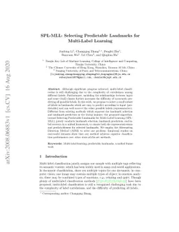 SPL-MLL: Selecting Predictable Landmarks for Multi-Label Learning
