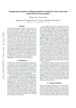Unsupervised Acoustic Unit Representation Learning for Voice Conversion
  using WaveNet Auto-encoders