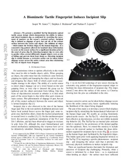 A Biomimetic Tactile Fingerprint Induces Incipient Slip