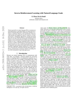 Inverse Reinforcement Learning with Natural Language Goals