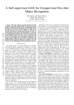 A Self-supervised GAN for Unsupervised Few-shot Object Recognition