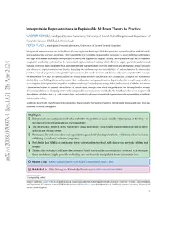 Interpretable Representations in Explainable AI: From Theory to Practice