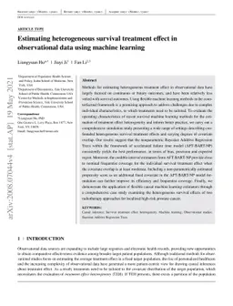 Estimating heterogeneous survival treatment effect in observational data
  using machine learning