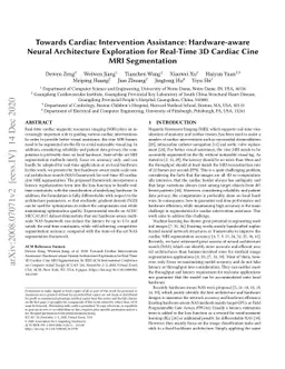Towards Cardiac Intervention Assistance: Hardware-aware Neural
  Architecture Exploration for Real-Time 3D Cardiac Cine MRI Segmentation