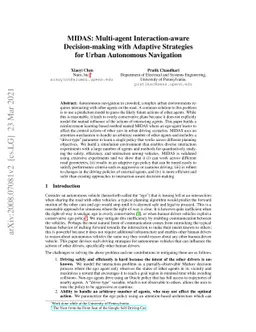 MIDAS: Multi-agent Interaction-aware Decision-making with Adaptive
  Strategies for Urban Autonomous Navigation