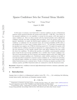 Sparse Confidence Sets for Normal Mean Models