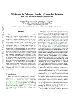 AID: Pushing the Performance Boundary of Human Pose Estimation with
  Information Dropping Augmentation