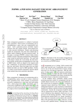 POP909: A Pop-song Dataset for Music Arrangement Generation