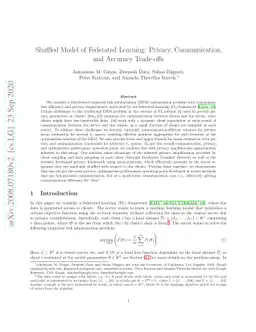 Shuffled Model of Federated Learning: Privacy, Communication and
  Accuracy Trade-offs