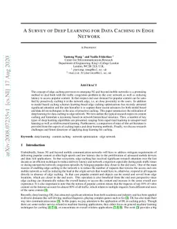 A Survey of Deep Learning for Data Caching in Edge Network