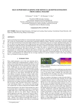 Self-Supervised Learning for Monocular Depth Estimation from Aerial
  Imagery