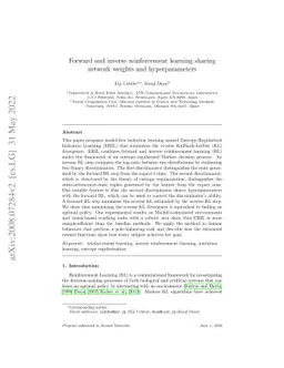 Forward and inverse reinforcement learning sharing network weights and
  hyperparameters