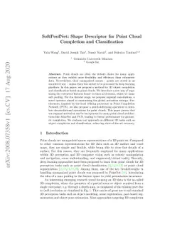 SoftPoolNet: Shape Descriptor for Point Cloud Completion and
  Classification