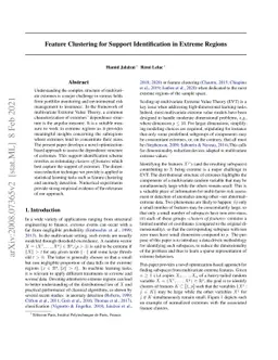 Feature Clustering for Support Identification in Extreme Regions