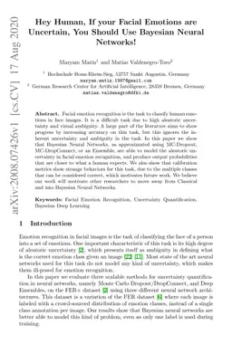 Hey Human, If your Facial Emotions are Uncertain, You Should Use
  Bayesian Neural Networks!