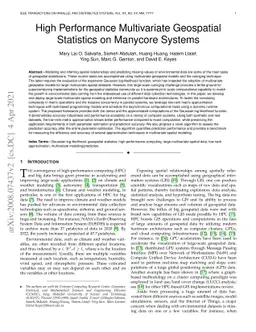 High Performance Multivariate Geospatial Statistics on Manycore Systems