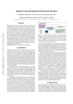 Emotion Carrier Recognition from Personal Narratives