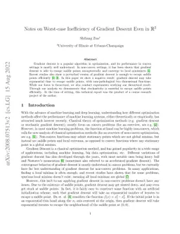 Notes on Worst-case Inefficiency of Gradient Descent Even in R^2