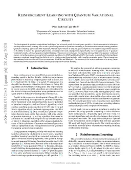 Reinforcement Learning with Quantum Variational Circuits