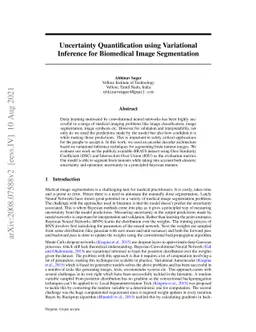 Uncertainty Quantification using Variational Inference for Biomedical
  Image Segmentation