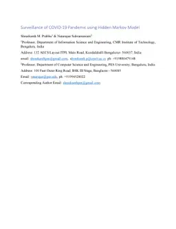 Surveillance of COVID-19 Pandemic using Hidden Markov Model