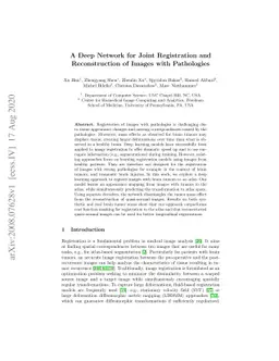 A Deep Network for Joint Registration and Reconstruction of Images with
  Pathologies